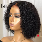 Closure Short Curly Bob Wigs 150% Middle Part Lace Wig Brazilian Human Hair Wigs For Black Women 4×4 Lace Wig Remy Pre Plucked