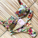 2020 New Bikinis Women Swimsuit Cross Bandage Swimwear Push Up Bikini Set Beach Bathing Suit Brazilian Biquni Print