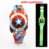 2019 Luminous Avengers Captain Kids Watches For Boys Princess Elsa LED Children Watch Girls Montre Enfant Reloj Infantil Relogio