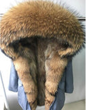 2020 new Big real raccoon fur collar Real natural Fur Coat winter jacket Long Women raccoon fur liner hooded parkas