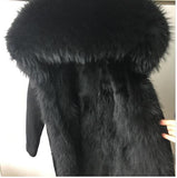 2020 new Big real raccoon fur collar Real natural Fur Coat winter jacket Long Women raccoon fur liner hooded parkas