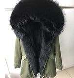 2020 new Big real raccoon fur collar Real natural Fur Coat winter jacket Long Women raccoon fur liner hooded parkas