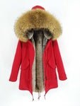 2020 new Big real raccoon fur collar Real natural Fur Coat winter jacket Long Women raccoon fur liner hooded parkas