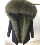 2020 new Big real raccoon fur collar Real natural Fur Coat winter jacket Long Women raccoon fur liner hooded parkas