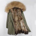 2020 new Big real raccoon fur collar Real natural Fur Coat winter jacket Long Women raccoon fur liner hooded parkas