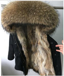 2020 new Big real raccoon fur collar Real natural Fur Coat winter jacket Long Women raccoon fur liner hooded parkas