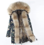 2020 new Big real raccoon fur collar Real natural Fur Coat winter jacket Long Women raccoon fur liner hooded parkas