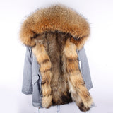 2020 new Big real raccoon fur collar Real natural Fur Coat winter jacket Long Women raccoon fur liner hooded parkas