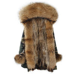 2020 new Big real raccoon fur collar Real natural Fur Coat winter jacket Long Women raccoon fur liner hooded parkas