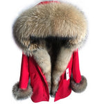 2020 new Big real raccoon fur collar Real natural Fur Coat winter jacket Long Women raccoon fur liner hooded parkas