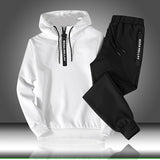 Sets Tracksuit Men Autumn Winter Hooded Sweatshirt Drawstring Outfit Sportswear 2020 Male Suit Pullover Two Piece Set Casual