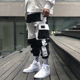 Ribbons Harem Joggers Men Cargo Pants Streetwear 2020 Hip Hop Casual Pockets Track Pants Male Harajuku Fashion Trousers