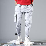 Ribbons Harem Joggers Men Cargo Pants Streetwear 2020 Hip Hop Casual Pockets Track Pants Male Harajuku Fashion Trousers