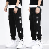 Ribbons Harem Joggers Men Cargo Pants Streetwear 2020 Hip Hop Casual Pockets Track Pants Male Harajuku Fashion Trousers