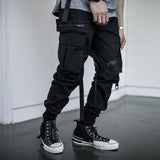 Ribbons Harem Joggers Men Cargo Pants Streetwear 2020 Hip Hop Casual Pockets Track Pants Male Harajuku Fashion Trousers