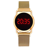 Fashion 2020 Magnetic Women Watches Rose Gold Stainless Steel Mesh Strap Ladies Electronic Wristwatches Minimalist Female Clock