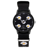 Fashion Daisy Flowers Nylon Band Watches For Women Casual Analog Quartz Wristwatches Women Watches Ladies Clock Relogio Feminino