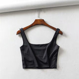 Hot Sale 2020 Summer Women Sexy Sleeveless Tops Fashion Short Square Collar Tank Tops 4 Colors