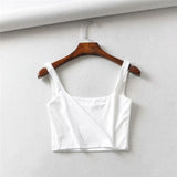 Hot Sale 2020 Summer Women Sexy Sleeveless Tops Fashion Short Square Collar Tank Tops 4 Colors