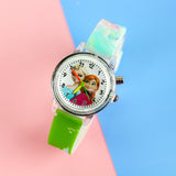 Colorful Flash Light Princess Elsa Watch for Girls Rubber Strap Cute Cartoon Children Kids Watches with Bracelet reloj infantil