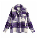 Vintage Stylish Pockets Oversized Plaid Jacket Coat Women 2020 Fashion Lapel Collar Long Sleeve Loose Outerwear Chic Tops