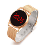 Fashion 2020 Magnetic Women Watches Rose Gold Stainless Steel Mesh Strap Ladies Electronic Wristwatches Minimalist Female Clock