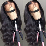 HD Transparent Lace Frontal Wigs 180 Density Wavy Body Wave Lace Front Wig 26 Inch Lace Front Human Hair Wigs Remy Brazilian Wig