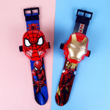 3D Projection Princess Elsa Children Watches Kids Cartoon Pattern Spiderman Iron Boys Watch Child Digital Wristwatches Relogio