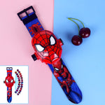 3D Projection Princess Elsa Children Watches Kids Cartoon Pattern Spiderman Iron Boys Watch Child Digital Wristwatches Relogio