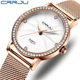 Watches for Women CRRJU Women Luxury Diamond Watch Ladies Girls Dress Wristwatch Style Quartz Waterproof  Watch relogio feminino