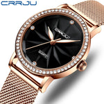 Watches for Women CRRJU Women Luxury Diamond Watch Ladies Girls Dress Wristwatch Style Quartz Waterproof  Watch relogio feminino