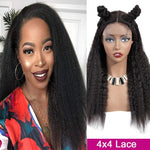 Kinky Straight Wig BEAUDIVA13*4 Lace Front Human Hair Wigs Pre Plucked Remy Yaki Lace Wig 4x4 Lace Closure Wig For Black Women