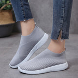 Rimocy Plus Size 43 Breathable Mesh Platform Sneakers Women Slip on Soft Ladies Casual Running Shoes Woman Knit Sock Shoes Flats