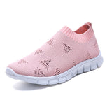 Rimocy Plus Size 43 Breathable Mesh Platform Sneakers Women Slip on Soft Ladies Casual Running Shoes Woman Knit Sock Shoes Flats