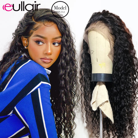 eullair 360 Lace Frontal Wig 30 inch Deep Wave Wigs 4x4 Lace Closure Wig 13x6 13x6 Lace Front Wig Pre Plucked Human Hair Wigs