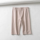 sexy women cotton high waist elastic pure color slim Knee-Length bike shorts female