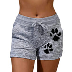 New Summer Drawstring Paw Print Shorts Female Elastic High Waist Loose Shorts Women Fashion Soft Beach Casual Sport Short