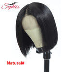 Sophie's Lace Front Human Hair Wigs For Black Women Brazilian Straight Lace Front Wig 13*4 Bob Lace Front Wigs Pre Plucked Remy