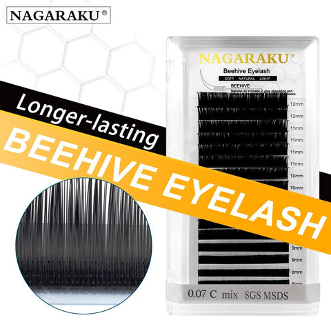 NAGARAKU Laser Beehive Eyelash Extension faux mink individual eyelashes false eyelash soft and natural  volume fans lash