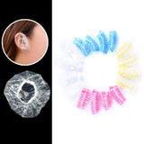 100 Pcs Protect Cap Hairdressing Earmuffs Disposable Salon Clear Ear Cover Ear Protection Hair Dye Hair Color Styling Tool