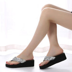 Summer Women Flip Flops Casual Sequins Anti-Slip slippers Beach Flip Flat Sandals Beach Open Toe Shoes For Ladies Shoes 3